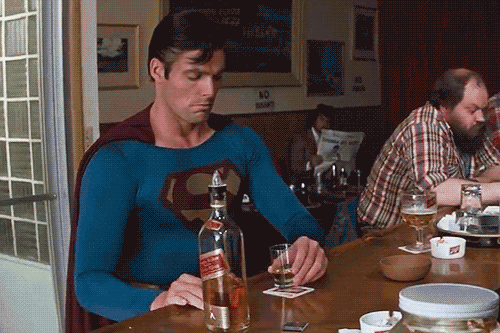 Image result for superman gif getting drunk